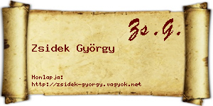 Zsidek György névjegykártya