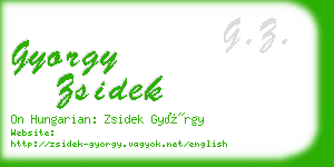 gyorgy zsidek business card